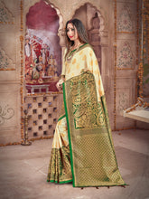 Off White Banarasi Art Silk Woven Saree